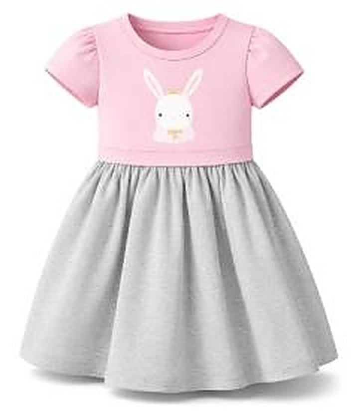 Cartoon Fun Bodice Dress, colourway B, flat lay