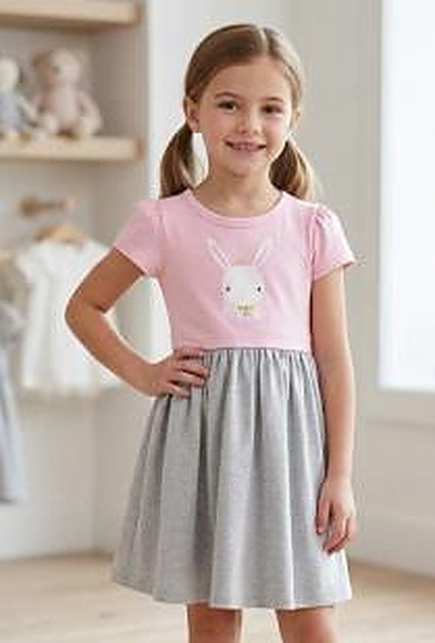 Cartoon Fun Bodice Dress, colourway B, lifestyle photo