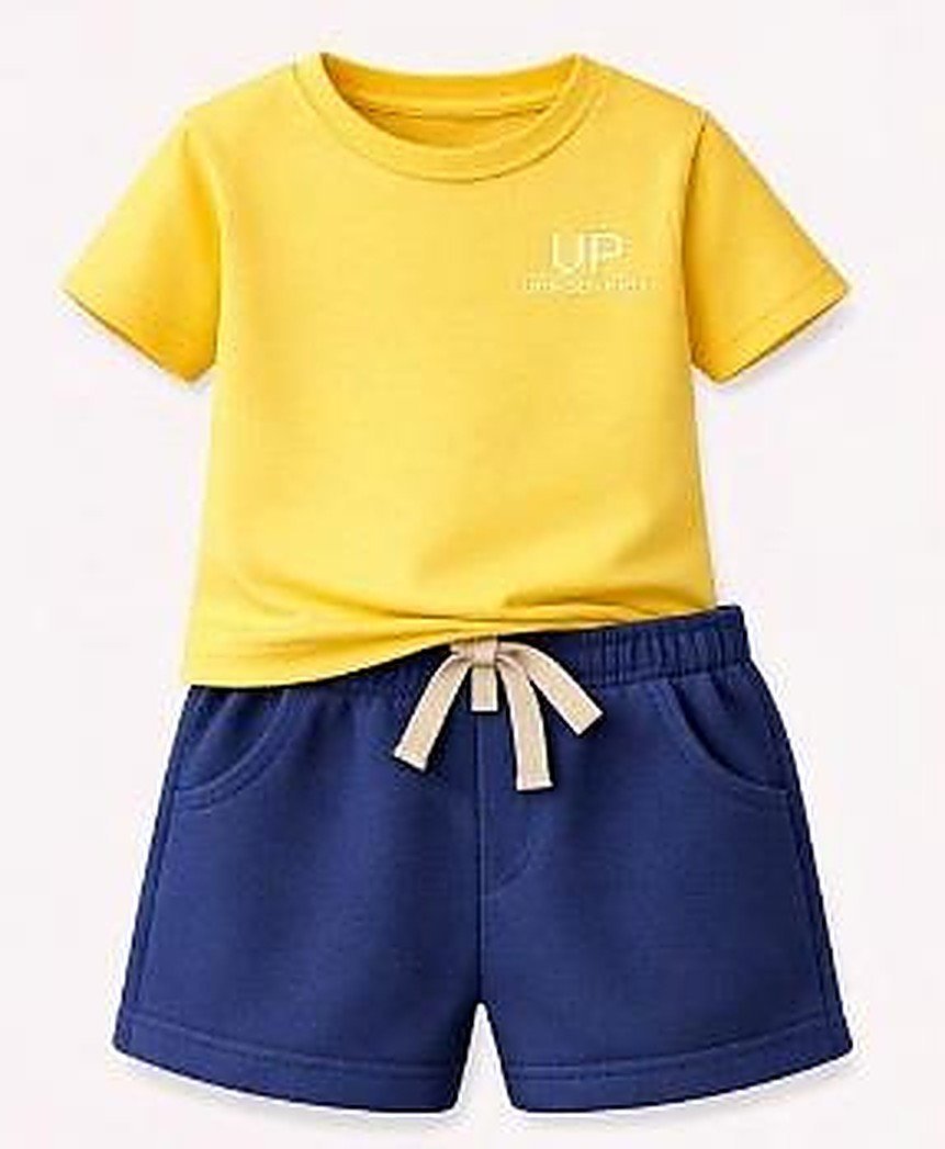 Kids Tee & Shorts Set, colourway A, flat lay