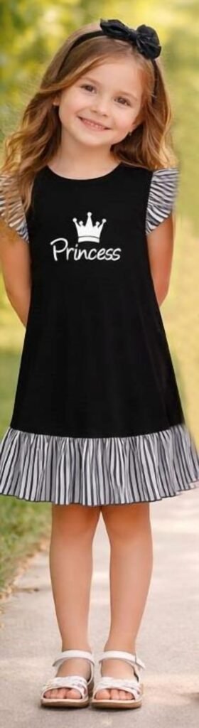 Princess Ruffle Dress, in black, lifestyle photo