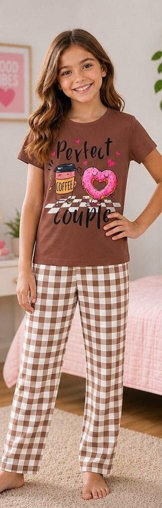UniPosh UPK1039 Kids Pyjama Set - Chocolate Brown