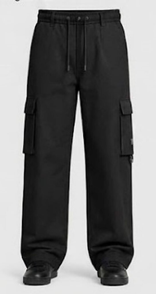 UniPosh Men’s Utility Cargo Pant - Jet Black, front view