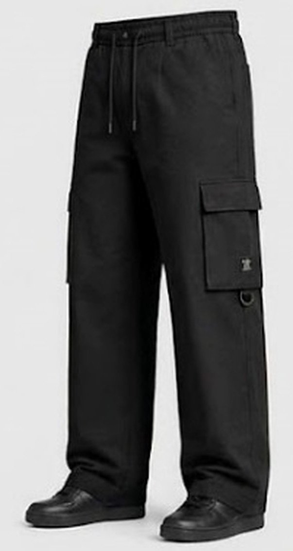 UniPosh Men’s Utility Cargo Pant - Jet Black, side view