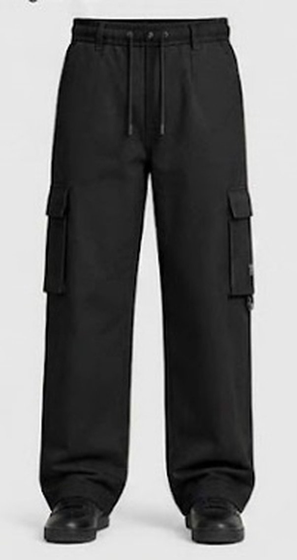 UniPosh Men’s Utility Cargo Pant — Jet Black, front view