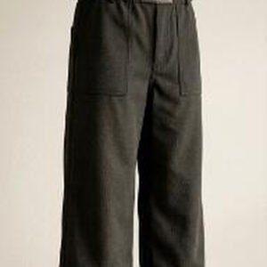 UniPosh Utility Wide-Leg Pant - Black, front view
